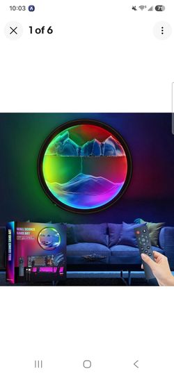 🔥 BRAND NEW OPEN BOX OLYWEI 17.6" Moving Sand Art RGB LED Wall Sconce Light 🚀