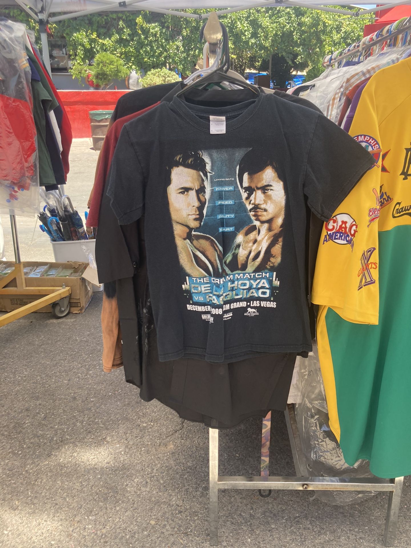 Retro The Dream Match Manny Pacquiao vs Oscar De la Hoya boxing Match MGM Grand Las Vegas t shirt size