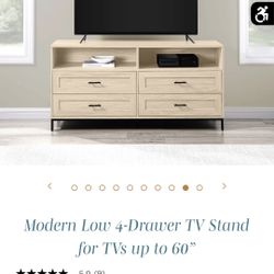 Modern 4-Drawer TV Stand for TVs up to 60”