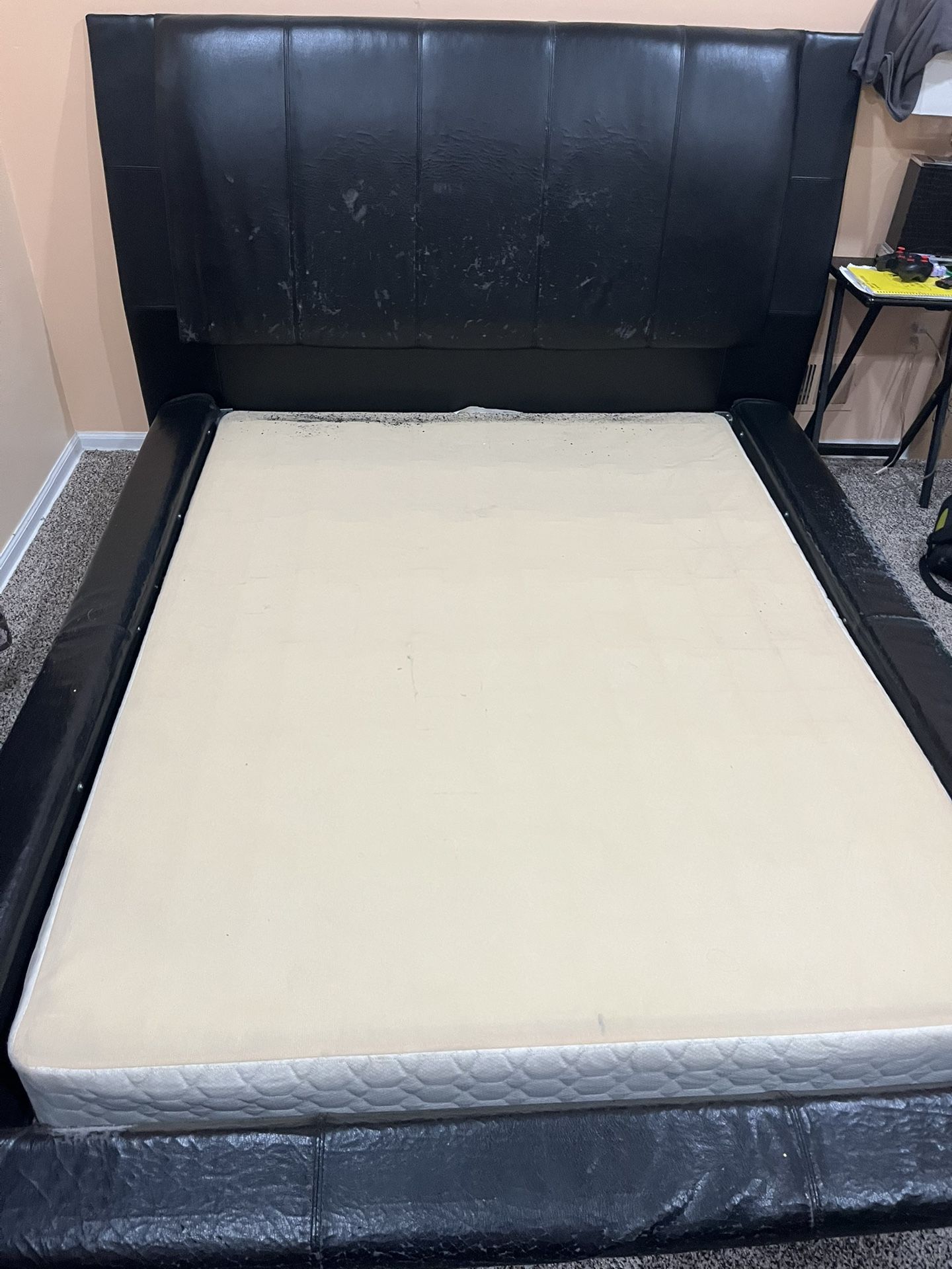 FREE- QUEEN BED FRAME AND BOX SPRING