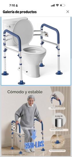 Adjustable Toilet Safety Rail with Grab Bars