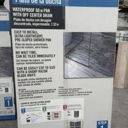 Everbilt Watershield Shower System 36 in. × 60 in. Waterproof Shower Pan $216.00 $194.40 with Off-Center Drain (Drain Assembly Included) Store SKU# 10