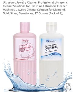 Jewelry cleaning solution for ultrasonic cleaner, 2 pack, new