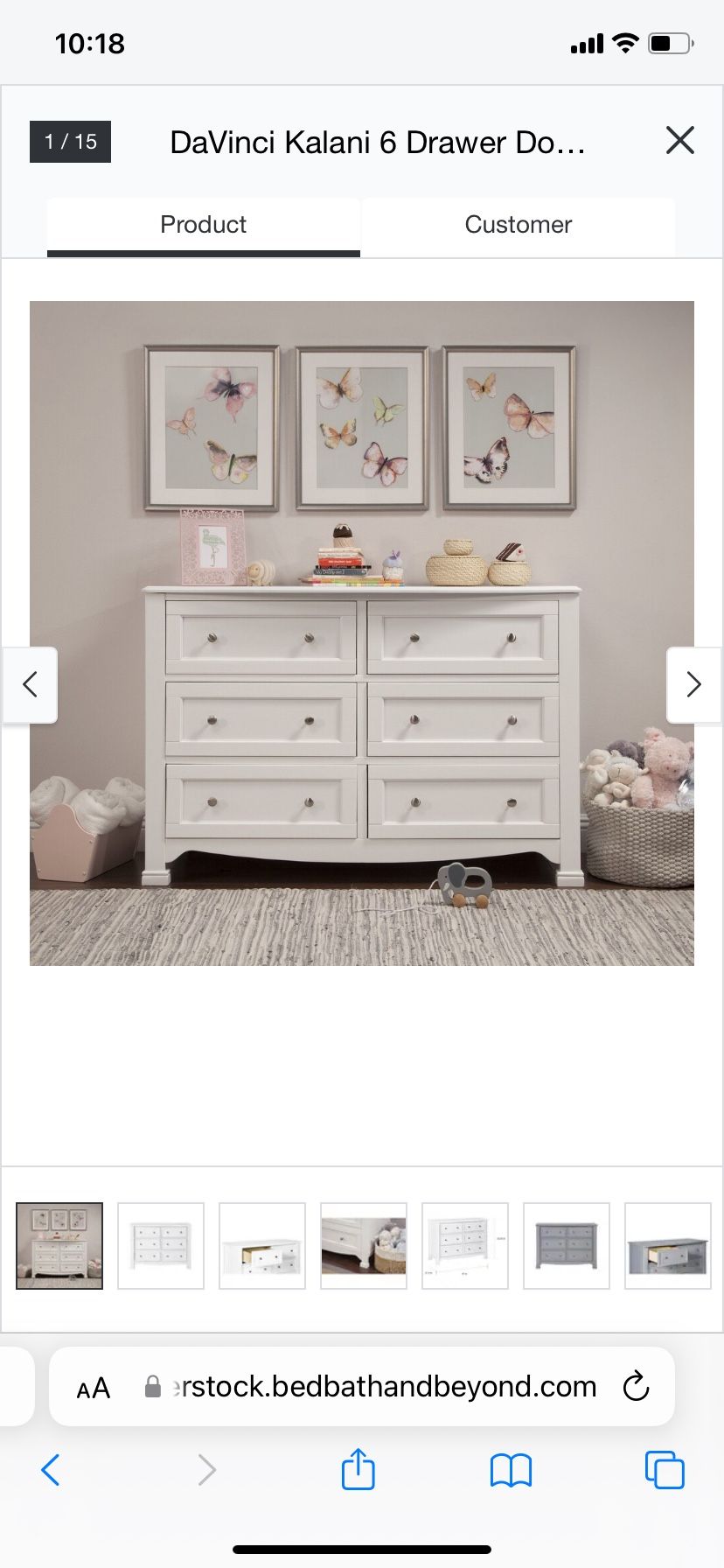 DaVinci Kalani 6 Drawer Double Wide Dresser