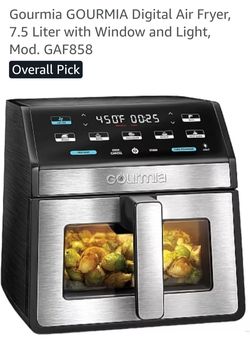 Gourmet Digital Air Fryer, 7.5 Liter with Window and Light, Model GAF858