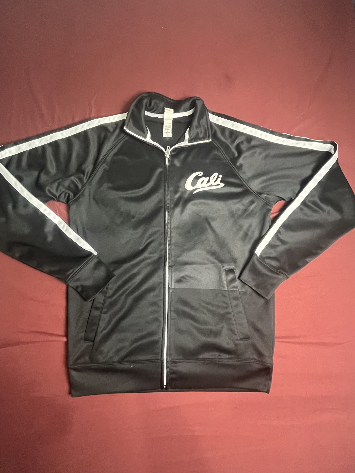 Cali Black & White  Men’s track jacket  Sz (L)  By Independent 100% Polyester