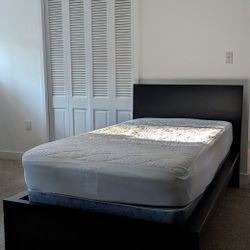 Ikea Twin Storage Bed Black Veneer With Mattress & Boxspring