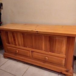 Large Wooden Chest With Two Drawers