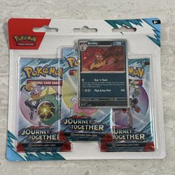 🔥 Pokémon Journey Together 3 Pack Blister – Promo Card + 3 Booster Packs