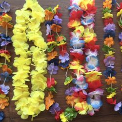 5 Colorful Hawaiian Leis Flower Garland 