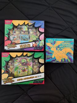 Ascend Heroes Pokemon ETB + First Partner Pin Collection + Mega Meganium EX Box