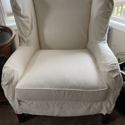 Almost New And Barely used Slipcovered Chair-Reduced