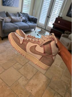 nike dunks high 1985 barely rose denim
