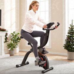 Exercise Bike Indoor 16 Level Magnetic Resistance Folding Stationary Bike with 265lbs Capacity