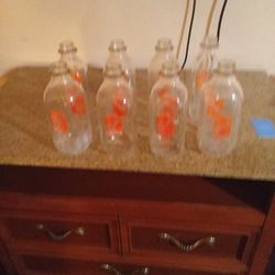 Vintage Milk Qt. Bottles 8 Total