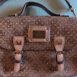 👜💛🤎Guess Purse Small Brown Gold Crossbody Shoulder