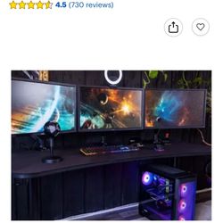 Arozzi - Arena Ultrawide Curved Gaming desk - Pure Black