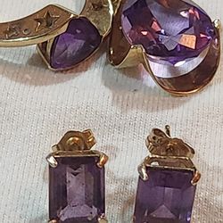 Real Stone Set Ring 14kt Pendiente  And Earrings  14kt