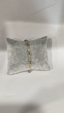 14k Gold Evil Eye Chain Bracelet