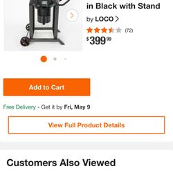 LOCO 22.5 in. SmartTemp Kettle Charcoal Grill in Black with Stand