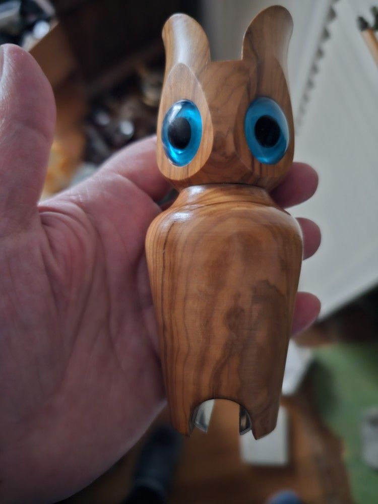 Vintage Teak Wooden Owl Bottle Opener