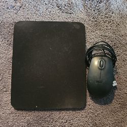 Wired Dell Mouse & Large Mousepad