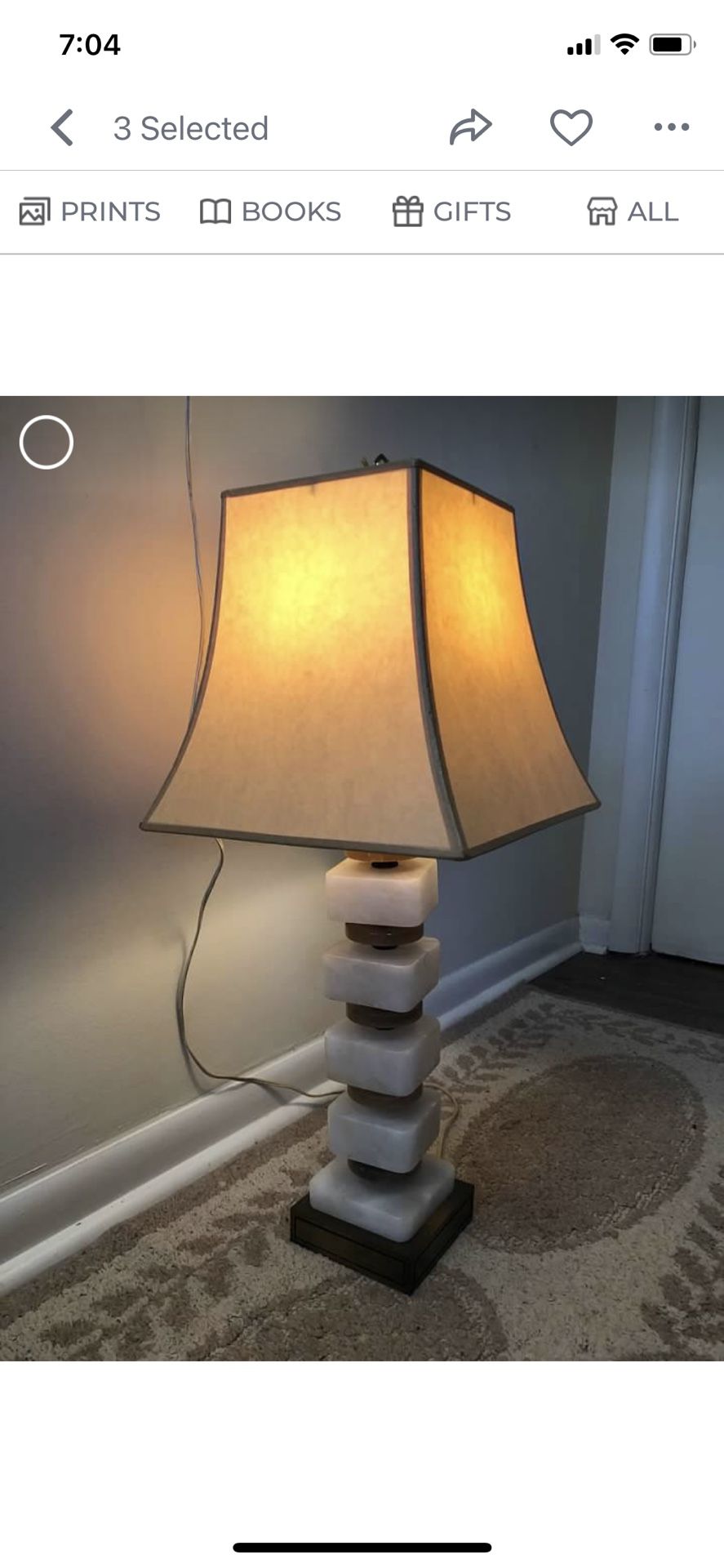 Marble Lamp And Shade