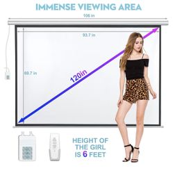 120in Motorized Projector Screen & Projector