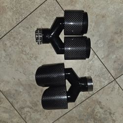 Carbon Fiber Black Exaust Tips Universal Fit