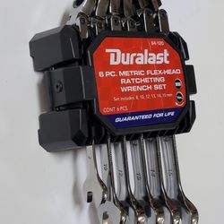 Duralast 6-Piece Metric Flex-Head Ratcheting Wrench Set, 