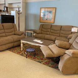 Tulen Mocha Reclining Living Room Set /couch /Sofa and Loveseat 