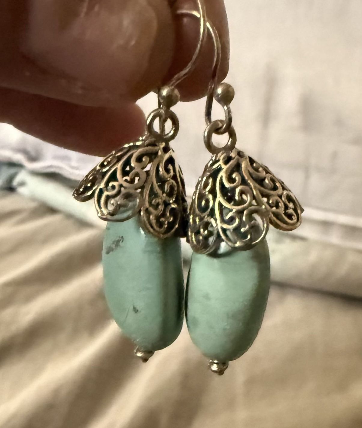 STERLING SILVER TURQUOISE EARRINGS