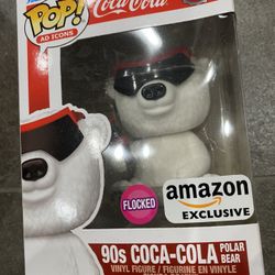 Brand New SOLD OUT COCA-COLA POP! 90S COCA-COLA POLAR BEAR (FLOCKED