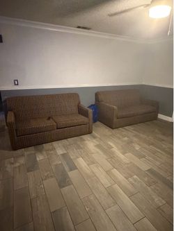 One couch turn into a bed