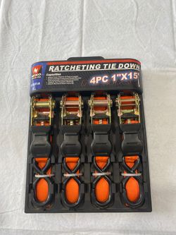 Neico Tools 4 pc 1 inch x15 ft. Ratcheting Tie Down 51031A