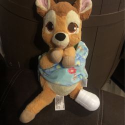 Disney Parks Baby Bambi Plush Deer in a Blanket Pouch 12”