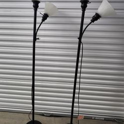 Matching Floor & Reading Lamps with Glass Shades