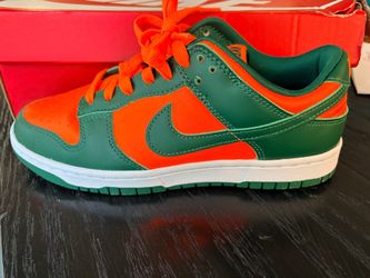 Mens size 7 - Nike Dunk Low Green and Orange Sneakers
