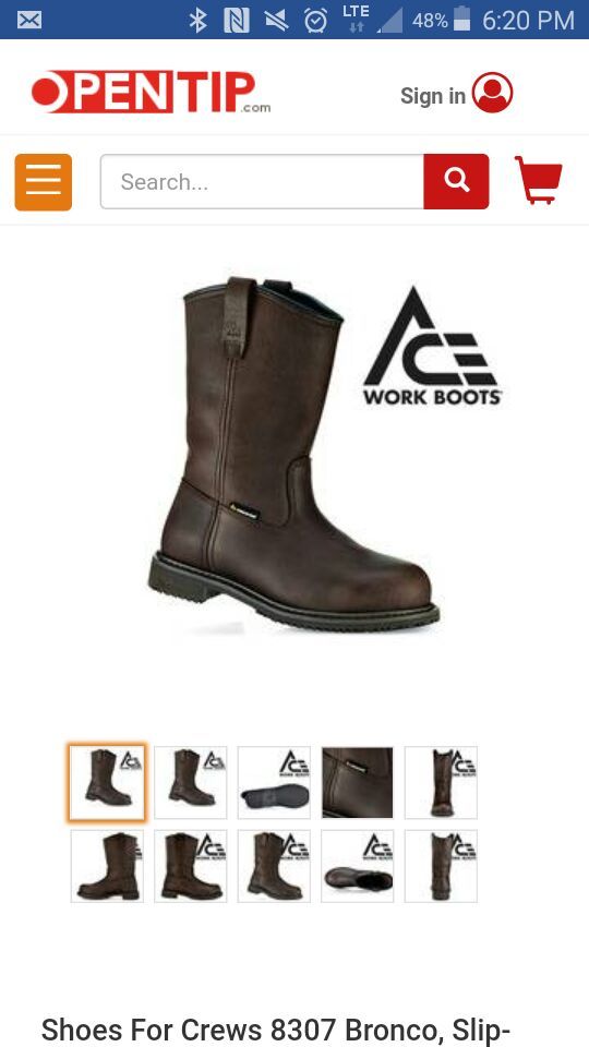 ACE WORK BOOTS SIZE 12