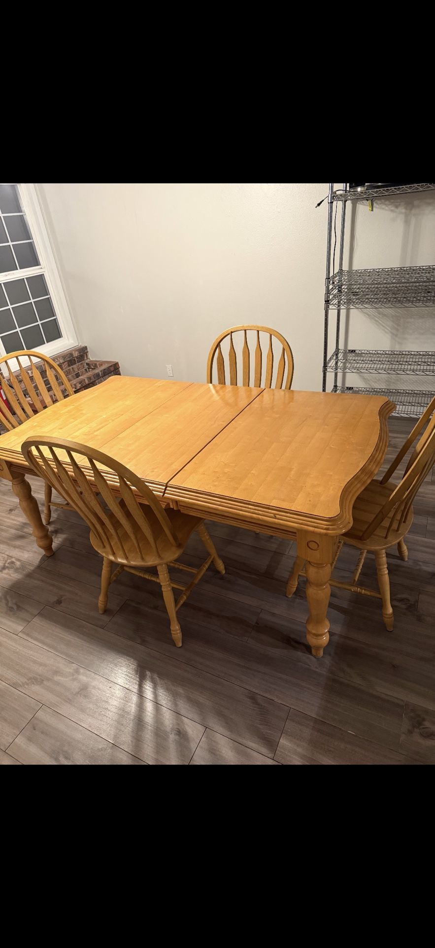 Wood Dining Room Table Set With 4 Chairs 