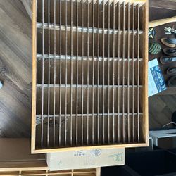 Vintage Wooden Cassette Case 100 Cassettes 