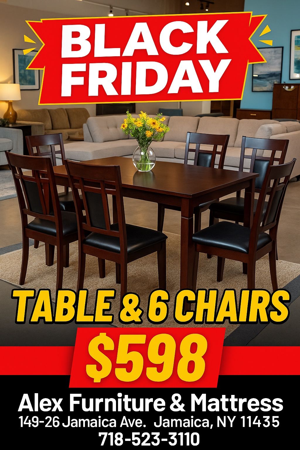 🔥 BLACK FRIDAY MEGA DEAL! 🔥 Beautiful Table & 6 Chairs Set — ONLY $598!