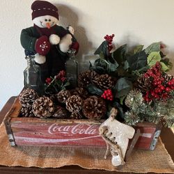 Coca Cola Crate Holiday Arrangement Centerpiece Vignette 