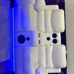 2PC Maybach Leather Sofa & Loveseat w/speaker 🔊(White,Black Or Gray)