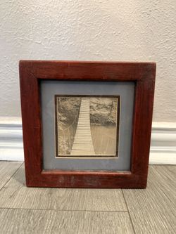Charming Rustic Framed Photo – “Bridge to Somewhere” (7.5” x 7.5”)