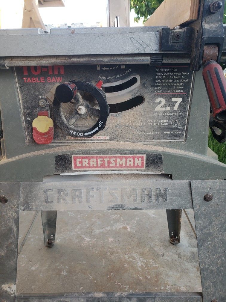 Table Saw 10 " Craftsman