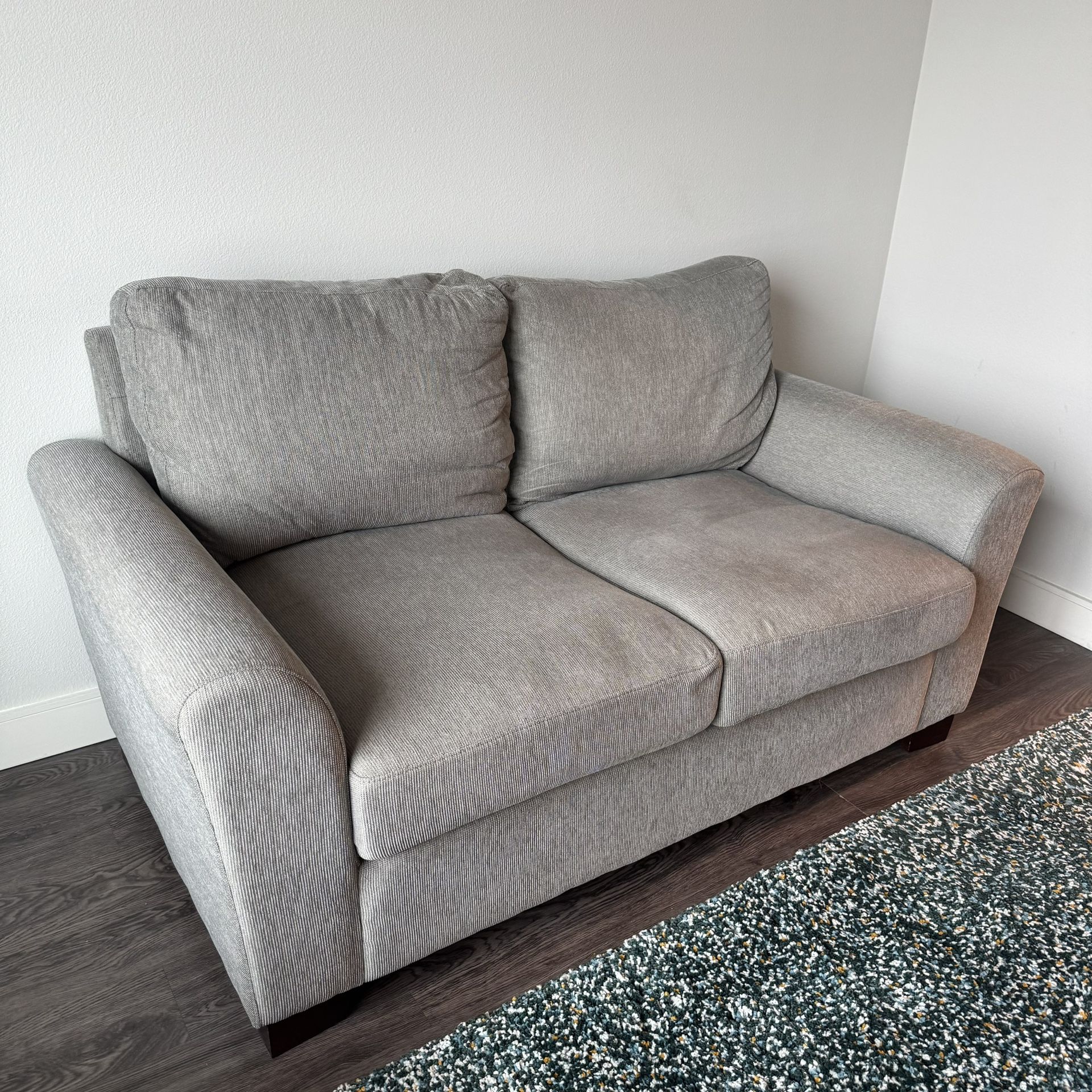 Coaster Furniture-Tomkins Boucle Upholstered Loveseat - Light Grey Clean and Good Condition