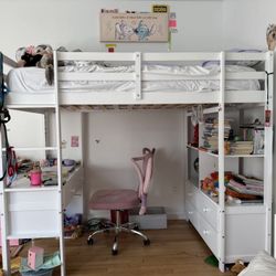 White Twin Bunk Bed 