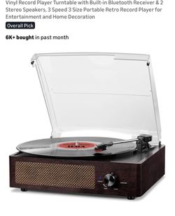NEW IN BOX Vinyl Record Player W/ Bluetooth 