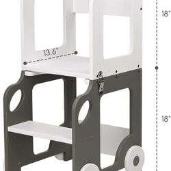 FLYING OLLY Kitchen Wooden Helper Step Stool